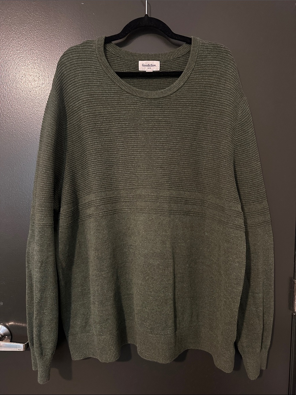 Goodfellow & Co Men's Olive Crewneck Ribbed Knit Sweater